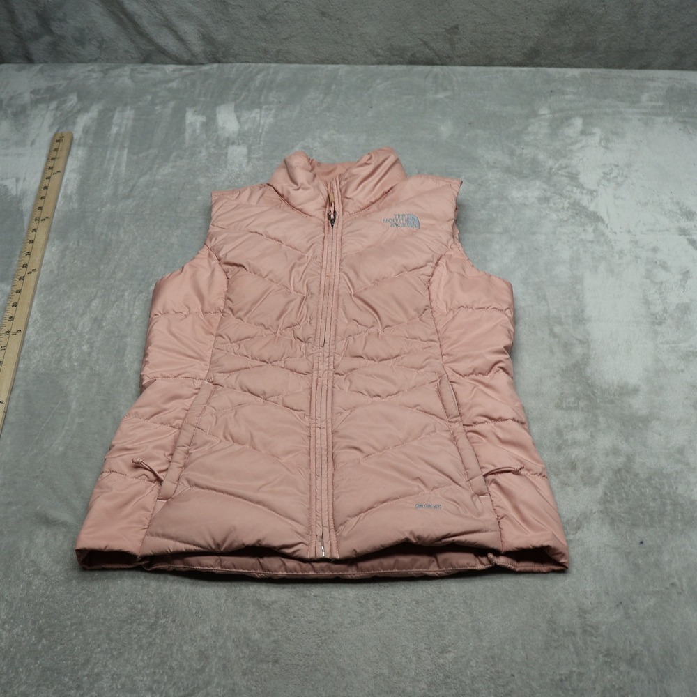 North Face Down Vest Women XS Pink Alpz Quilted Insulated 550 Fill Light Puffer